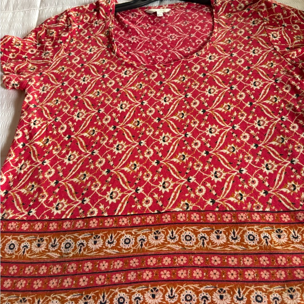 Lucky Brand Crimson Floral Tee